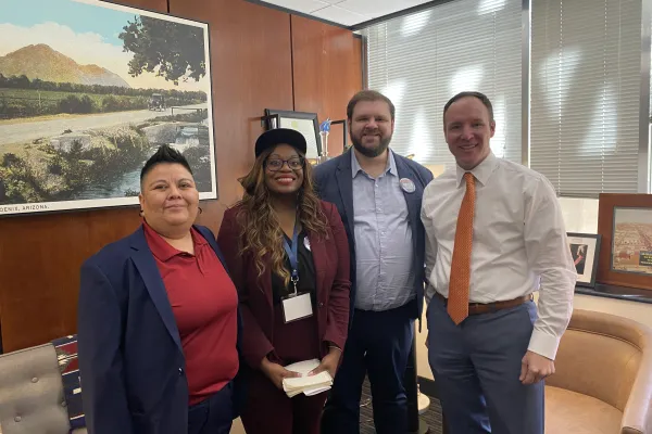 Four people in a House office. One of the people is Arizona Representative Matt Gress.