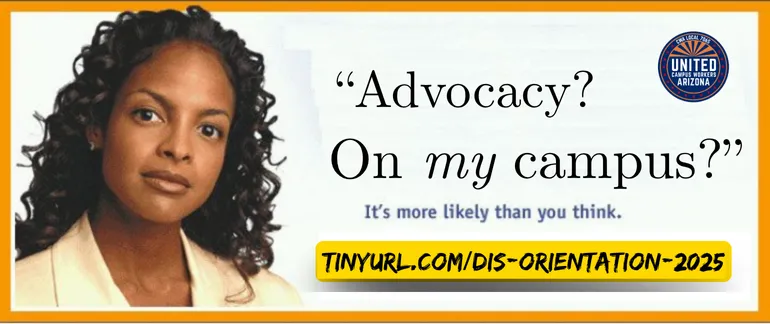 A popular internet meme with the woman on the left and a question on the right. The woman looks perplexed. The question is "Advocacy? On my campus?" underneath says "it's more likely than you think."