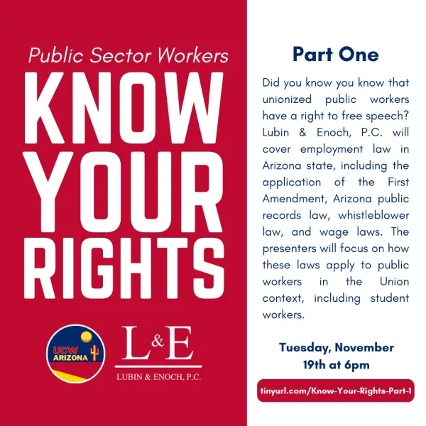 Know Your Rights, part one training flyer.