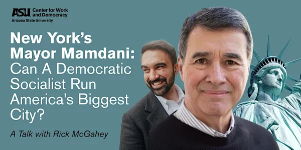 Flyer advertising talk with Rick McGahey at ASU