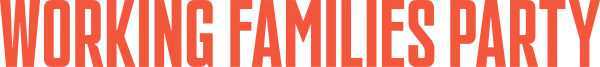 Working Families Party red horizontal logo.